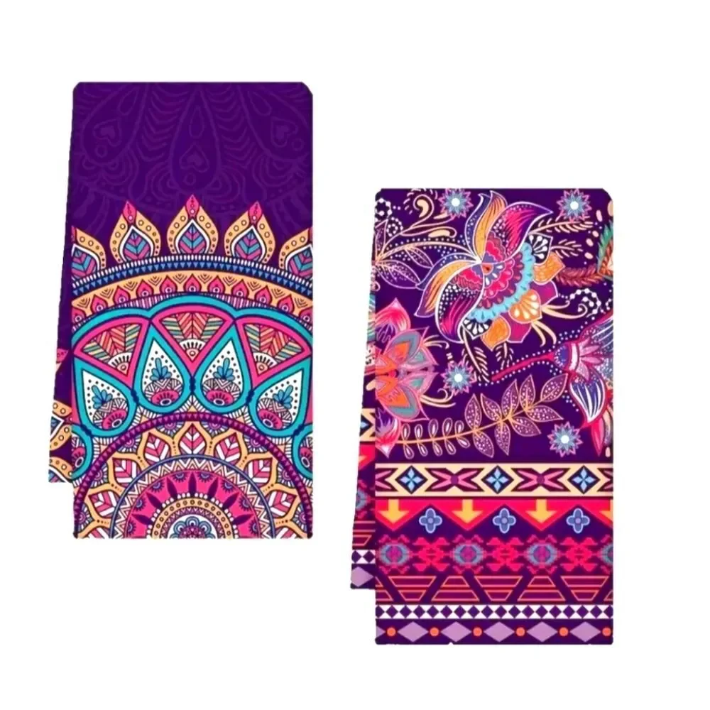Purple mandala microfiber Kitchen towels